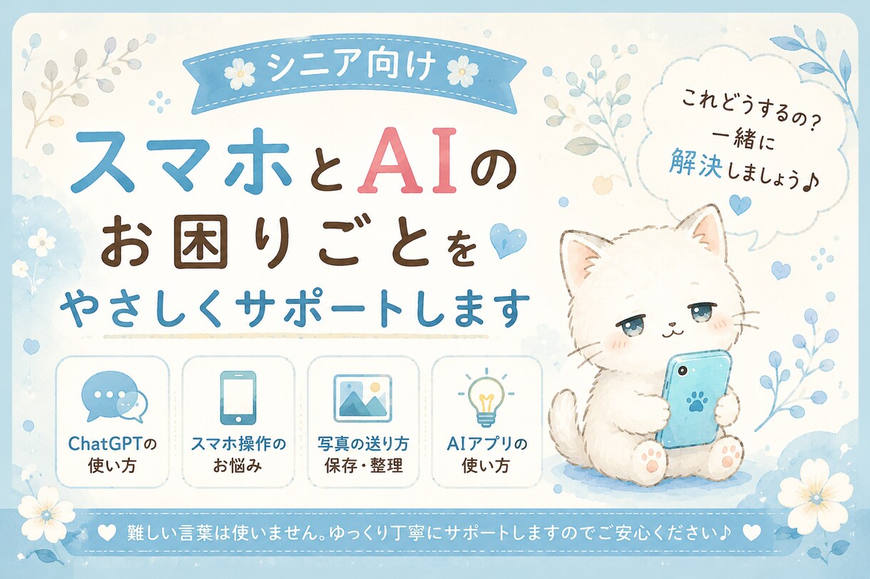 AIやスマホの困りごとをやさしくサポートします 何が分からないか分からなくても大丈夫。一緒に解決しましょう イメージ1