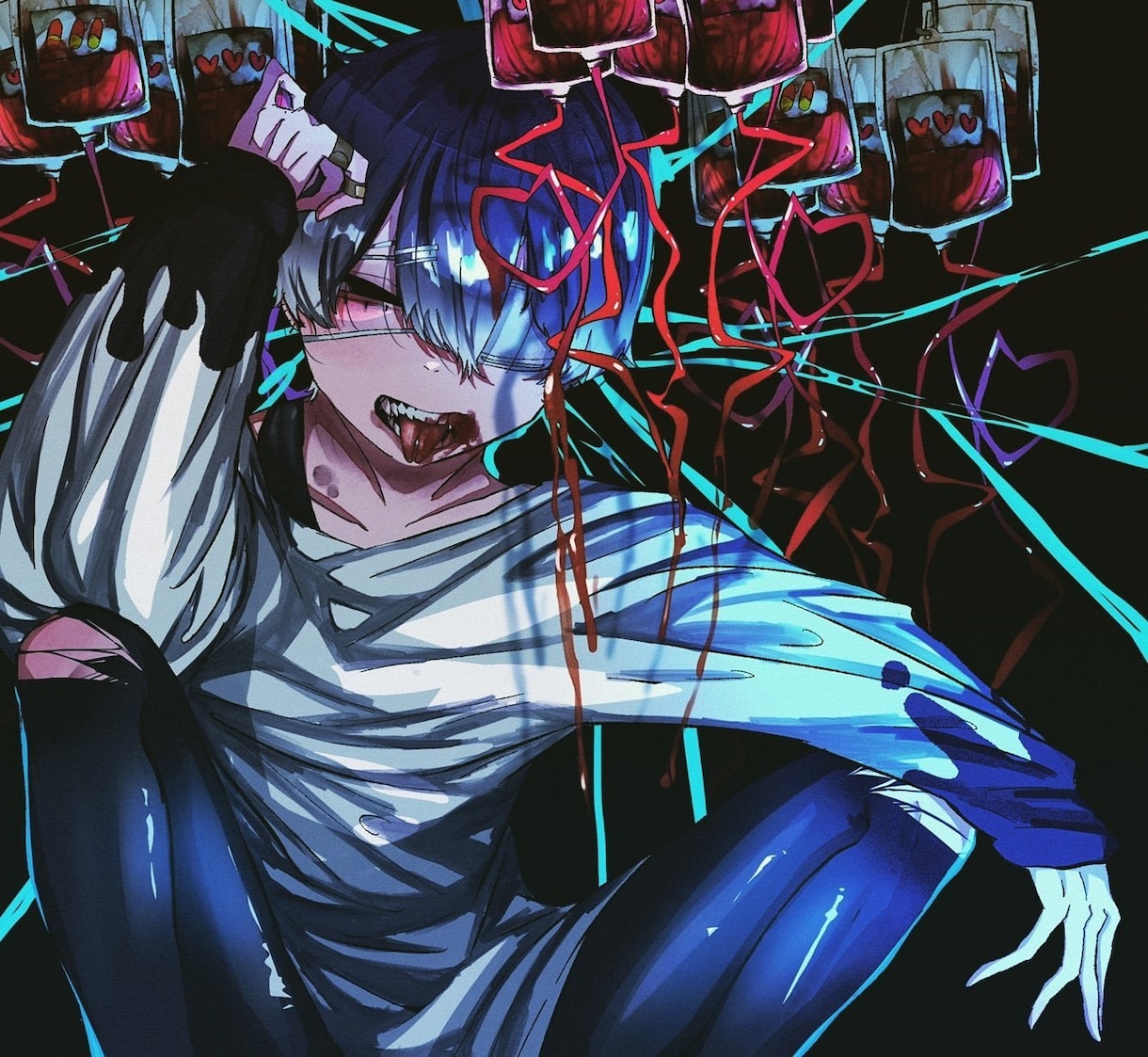 闇可愛いメンヘラチックなイラストを描きます SNSアイコンヘッダーや動画内イラストなど イメージ7
