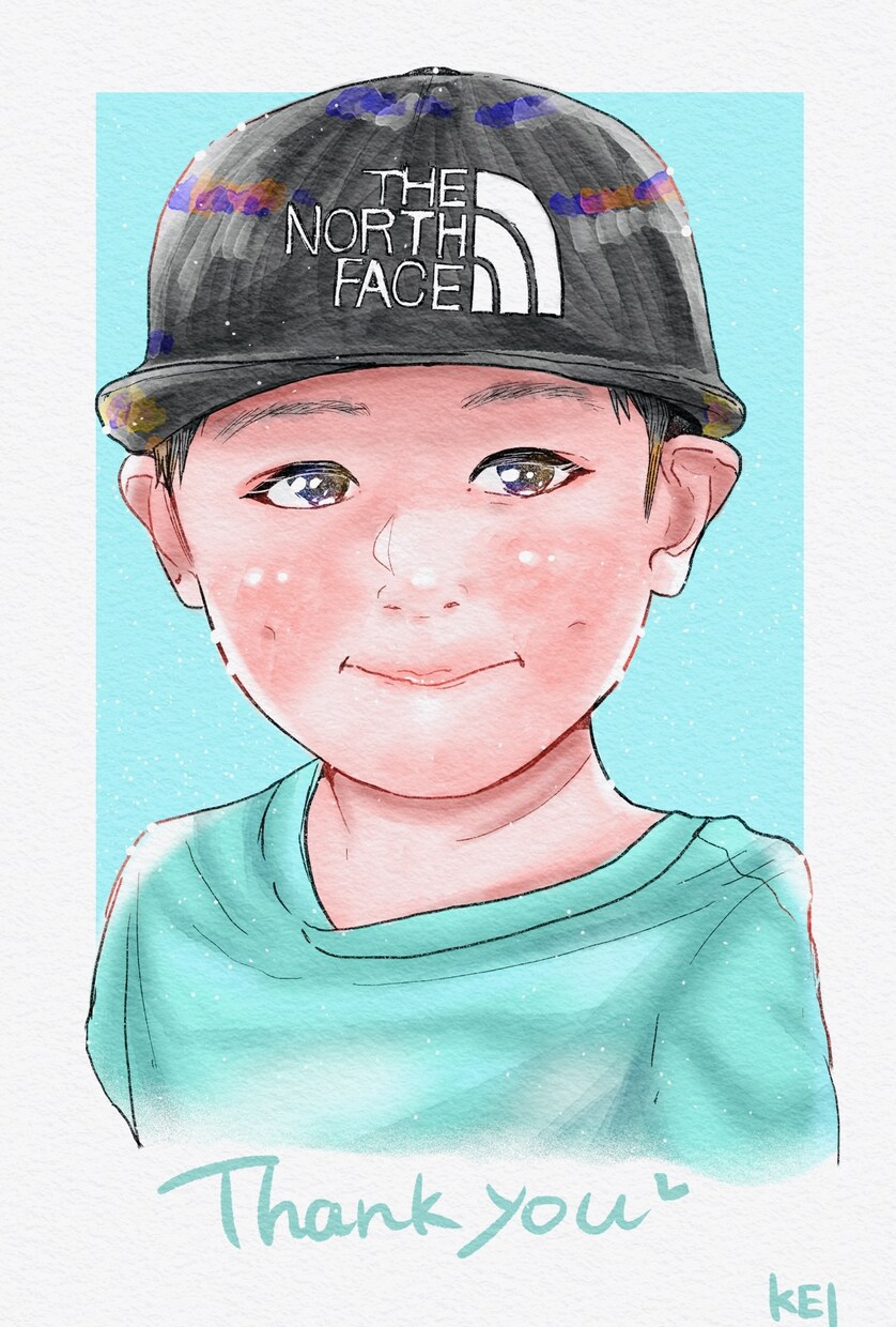 優しいタッチのお子さまの似顔絵お描きします 水彩のあたたかな似顔絵❁⃘*.ﾟ似ているとご好評です♡ イメージ7