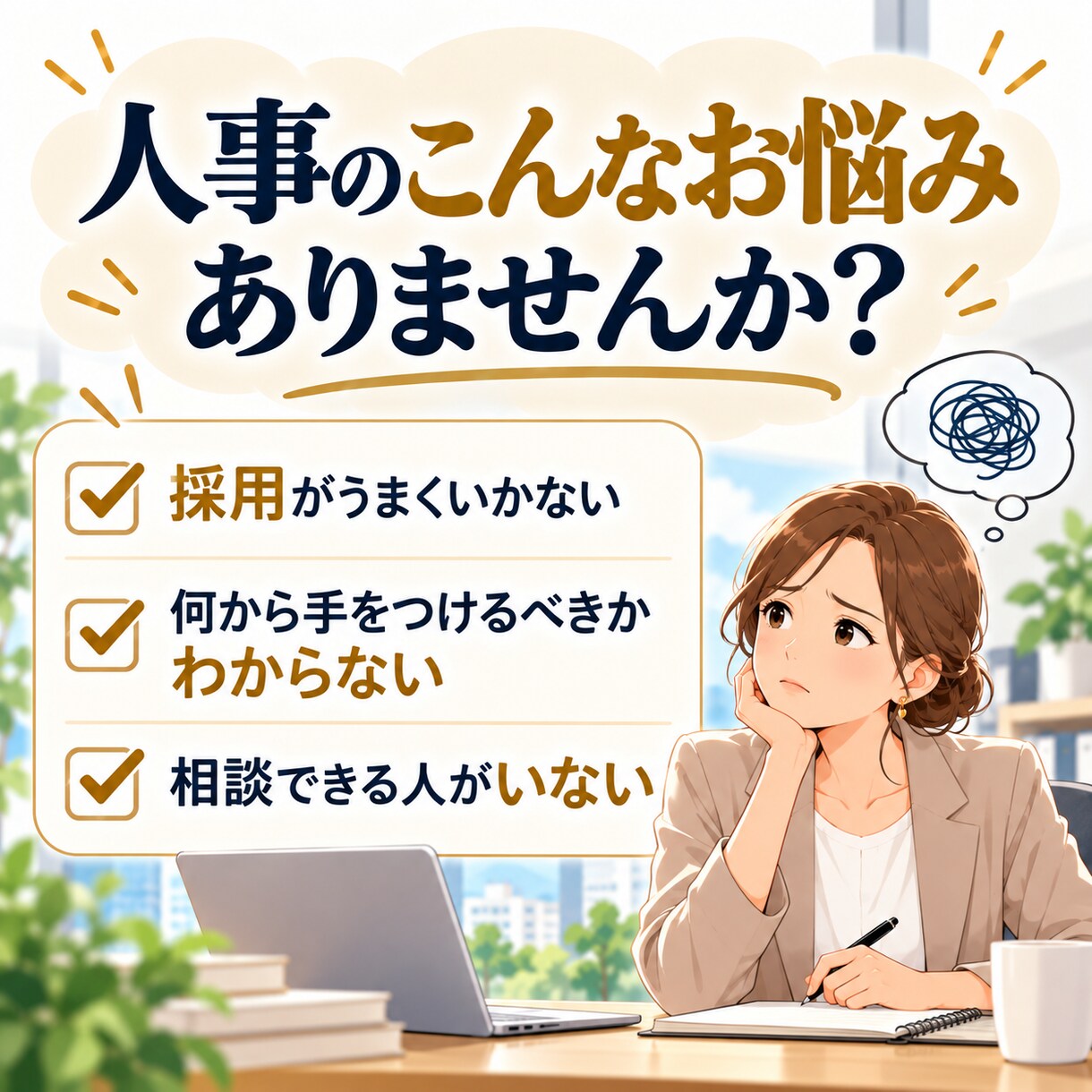 人事組織のモヤモヤ一緒に整理します 人事の相談相手がほしい方へ｜60分で次の一手を考えます イメージ2