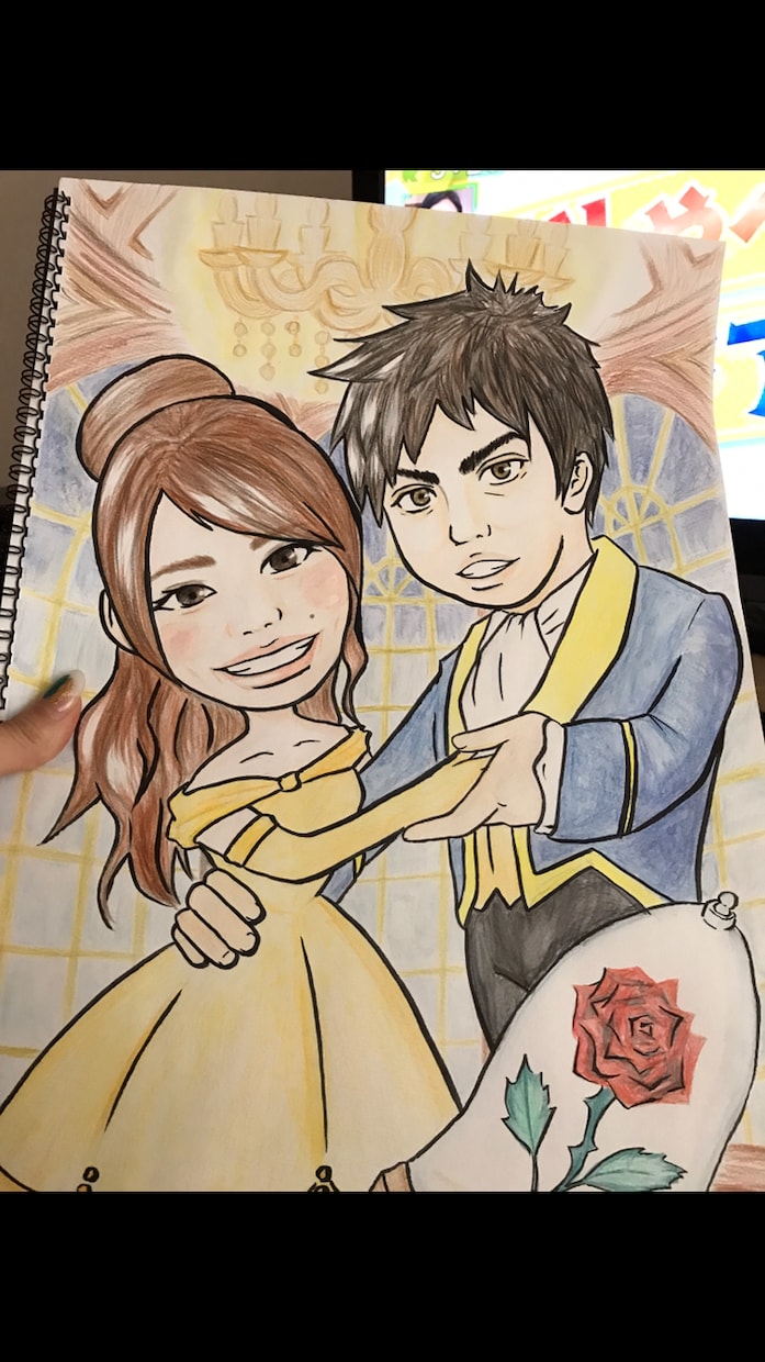 似顔絵描かせて頂きます 結婚式、または記念に飾りたい似顔絵、お任せ下さい(*^^*) イメージ1