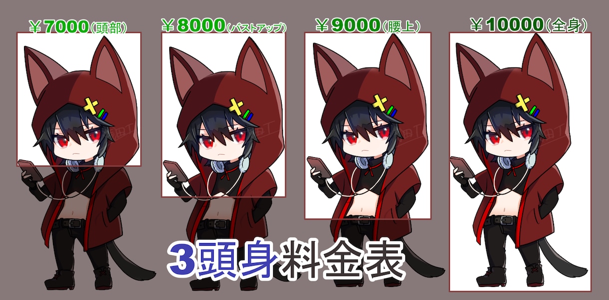 アニメ塗り【っぽい】SDイラスト作成します オリジナル、動画立ち絵、VTuber様もお気軽に！ イメージ3