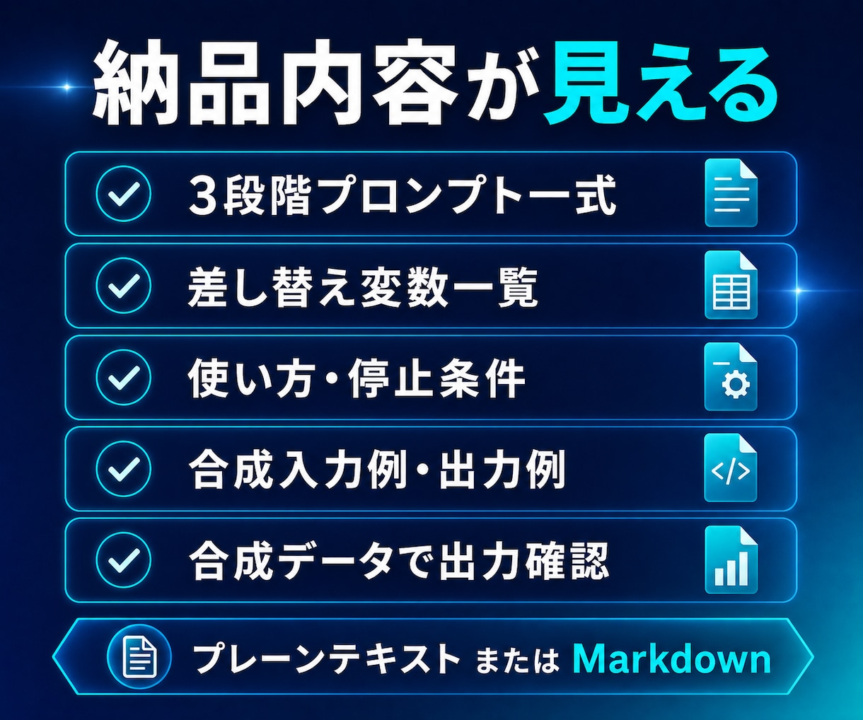 商品説明を作る専用のAI指示文を作ります 商品情報をもとに、作成・確認まで迷わない形へ イメージ3