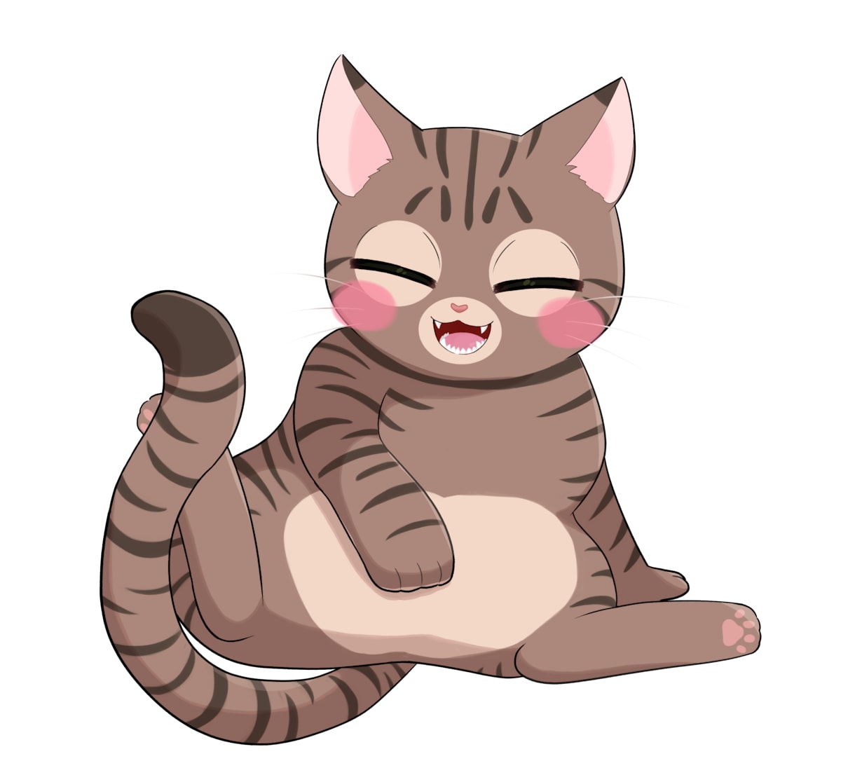 おっさん座りのキジトラ猫のキャラクター販売します 組み合わせ自由！ゲームや動画の素材などに イメージ6