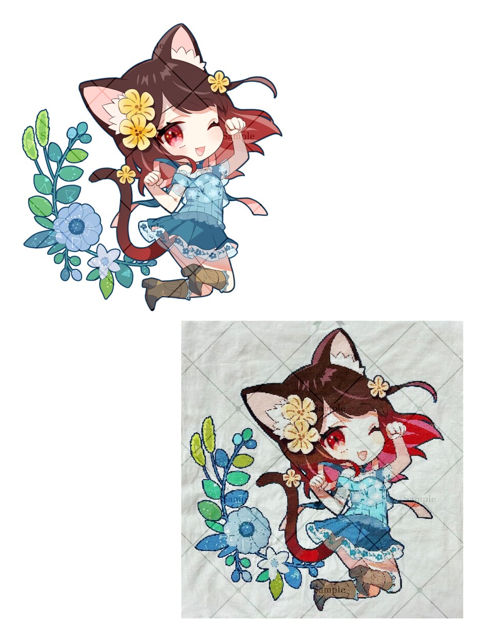 イラストからクロスステッチ制作します 推しを傍に置いて日々に彩りを！ イメージ1