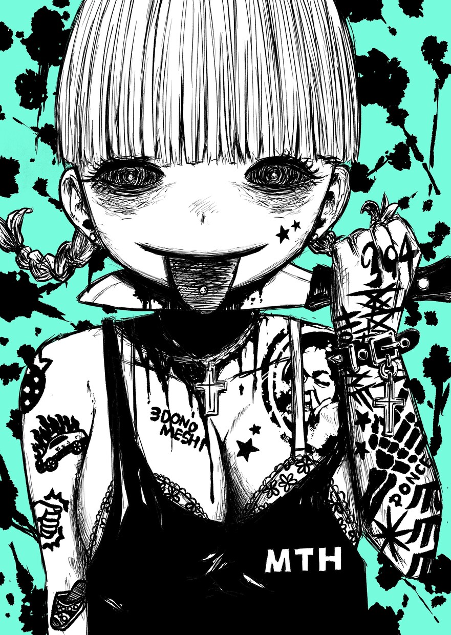 アングラなホラー系イラストを作成します 少し不気味なのにどこか可愛い絵、アナログ感 イメージ1
