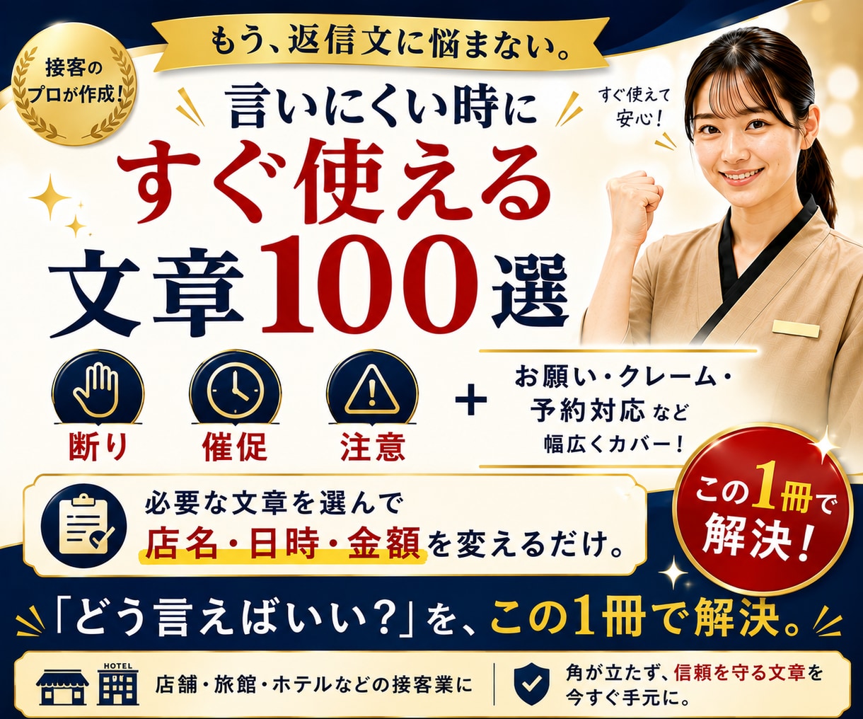 宿向け｜断り・催促・注意の返信文集を届けます もう迷わない！値上げ・クレームもコピペで使える例文100選 イメージ5