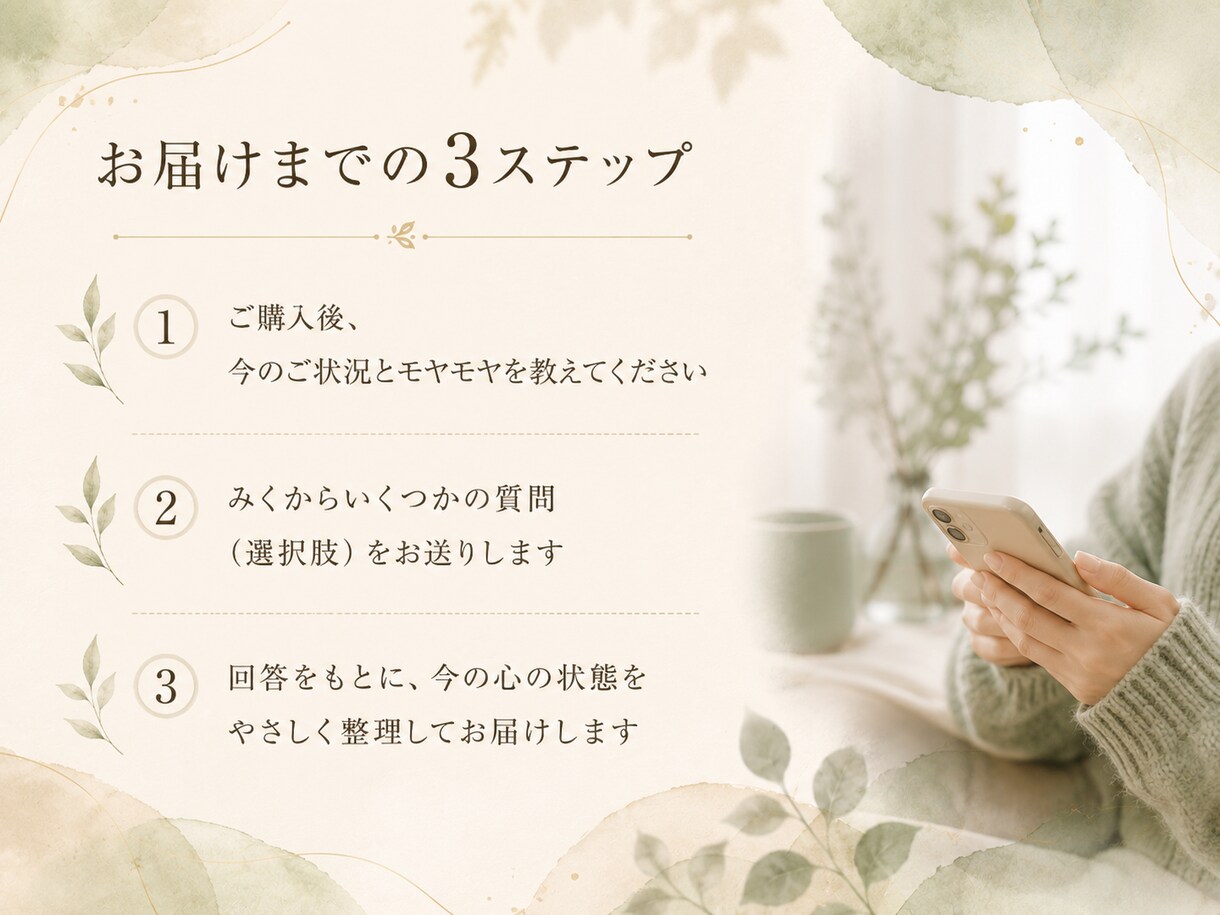 今のモヤモヤを深層心理でやさしく紐解きます 自分を責める気持ちを、やさしく整理します イメージ4