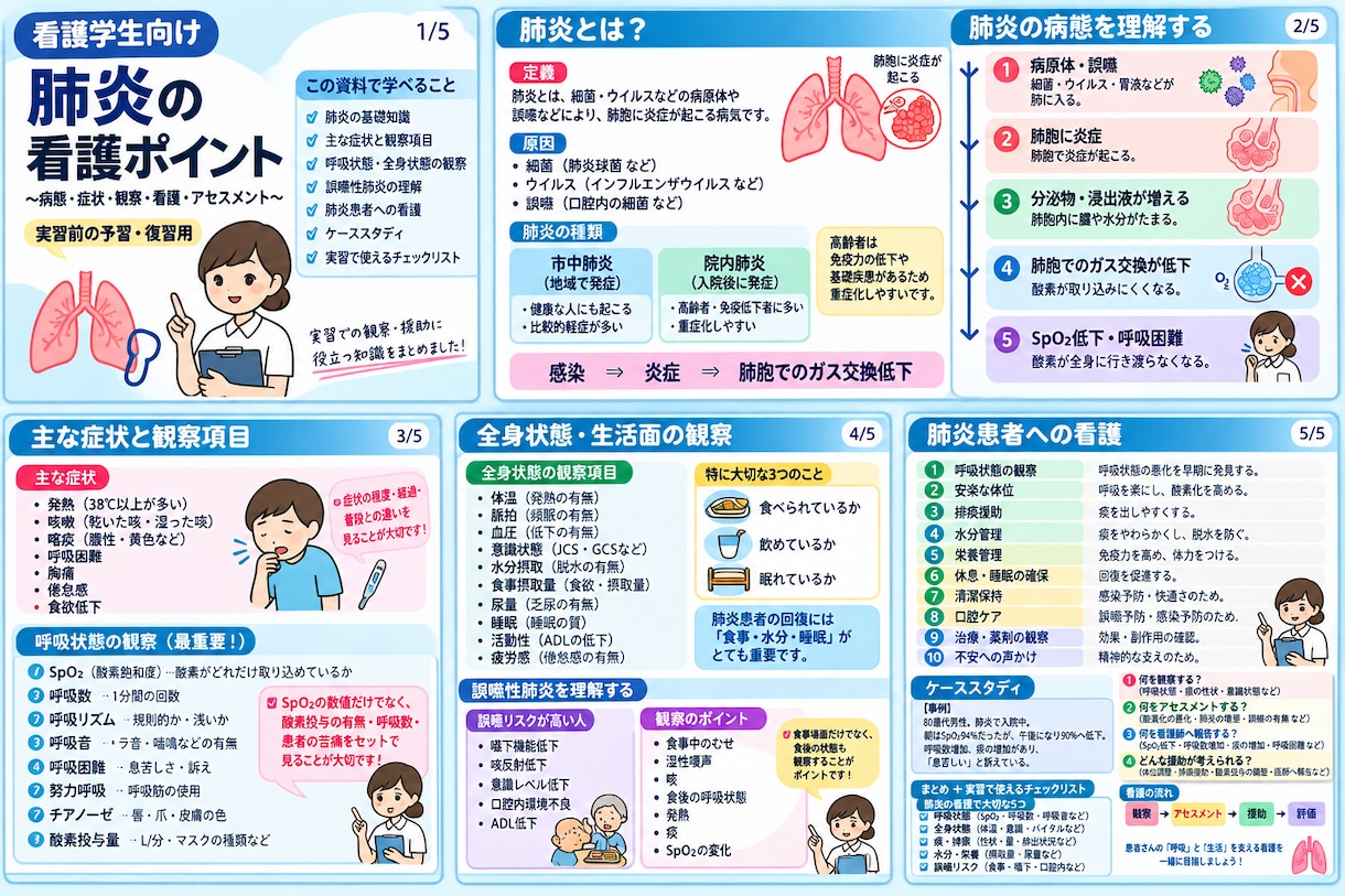 看護学生向けにいろいろ資料作成します ご希望があれば可能な限り対応します！ イメージ1