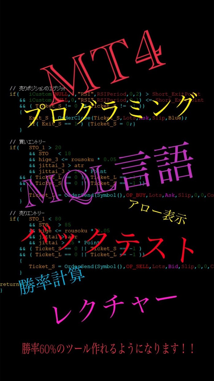 MQLプログラミングをご教授します 必ずシグナルツールが作成できる内容になってます。 イメージ1