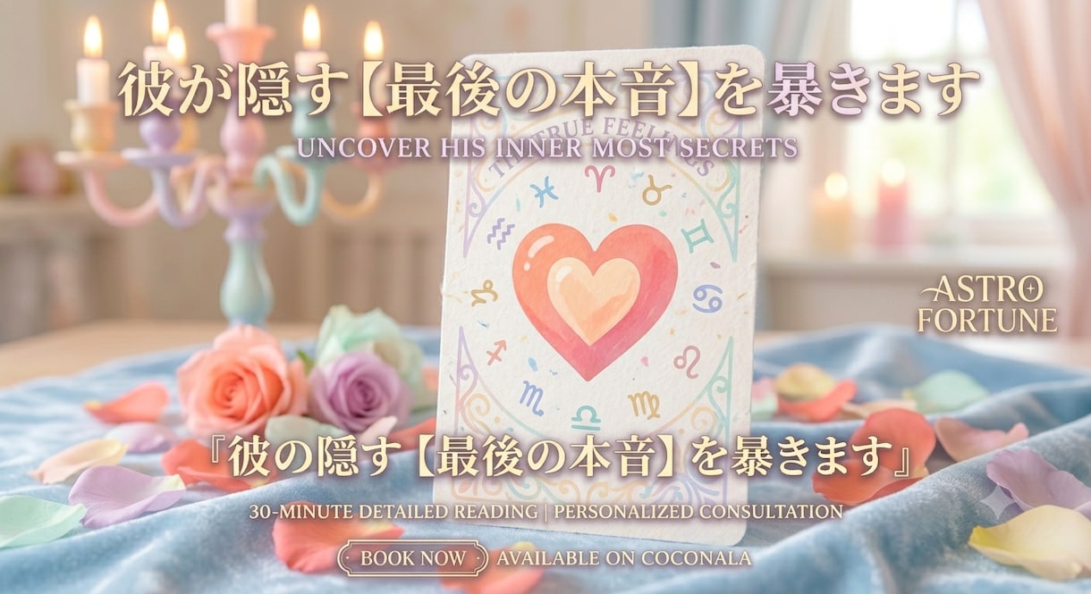 彼が隠す【最後の本音】を深く読み解きます 彼のリアルな本音、2人の近未来、次に起こす行動を精密鑑定。 イメージ1