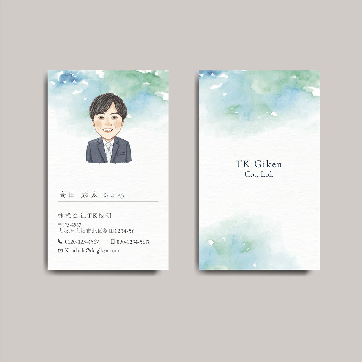 やさしく誠実な印象が伝わる！似顔絵名刺を制作します 似顔絵作家とデザイナーが共同で名刺をお作りします！ イメージ4