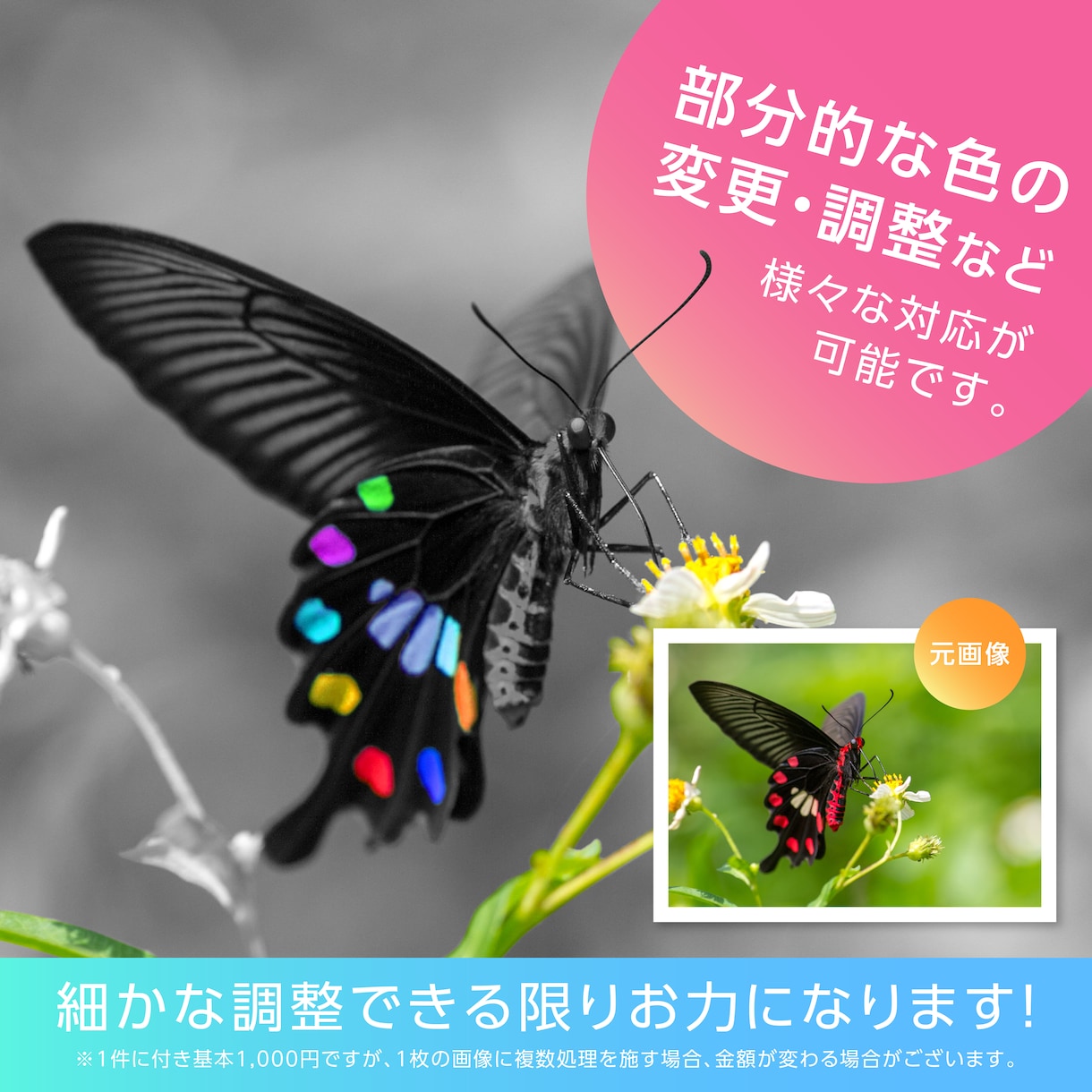 写真の加工承ります。まずはご相談お待ちしてます 写真の補正・切り抜き・レタッチ・合成が必要な方に イメージ3