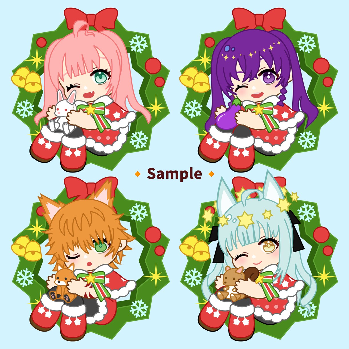 クリスマス用量産SDイラスト描きます 商用利用無料！グッズやサムネイルなどに！ イメージ1
