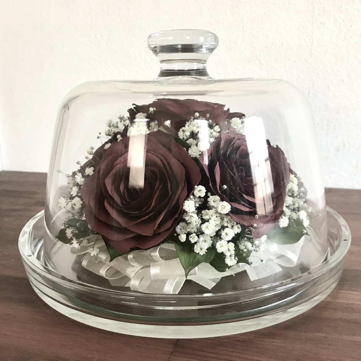 プロポーズの花束　ブーケ　記念の花を残します ケーキドーム 特別な日の花を色鮮やかに立体的に　ドライ加工 イメージ3