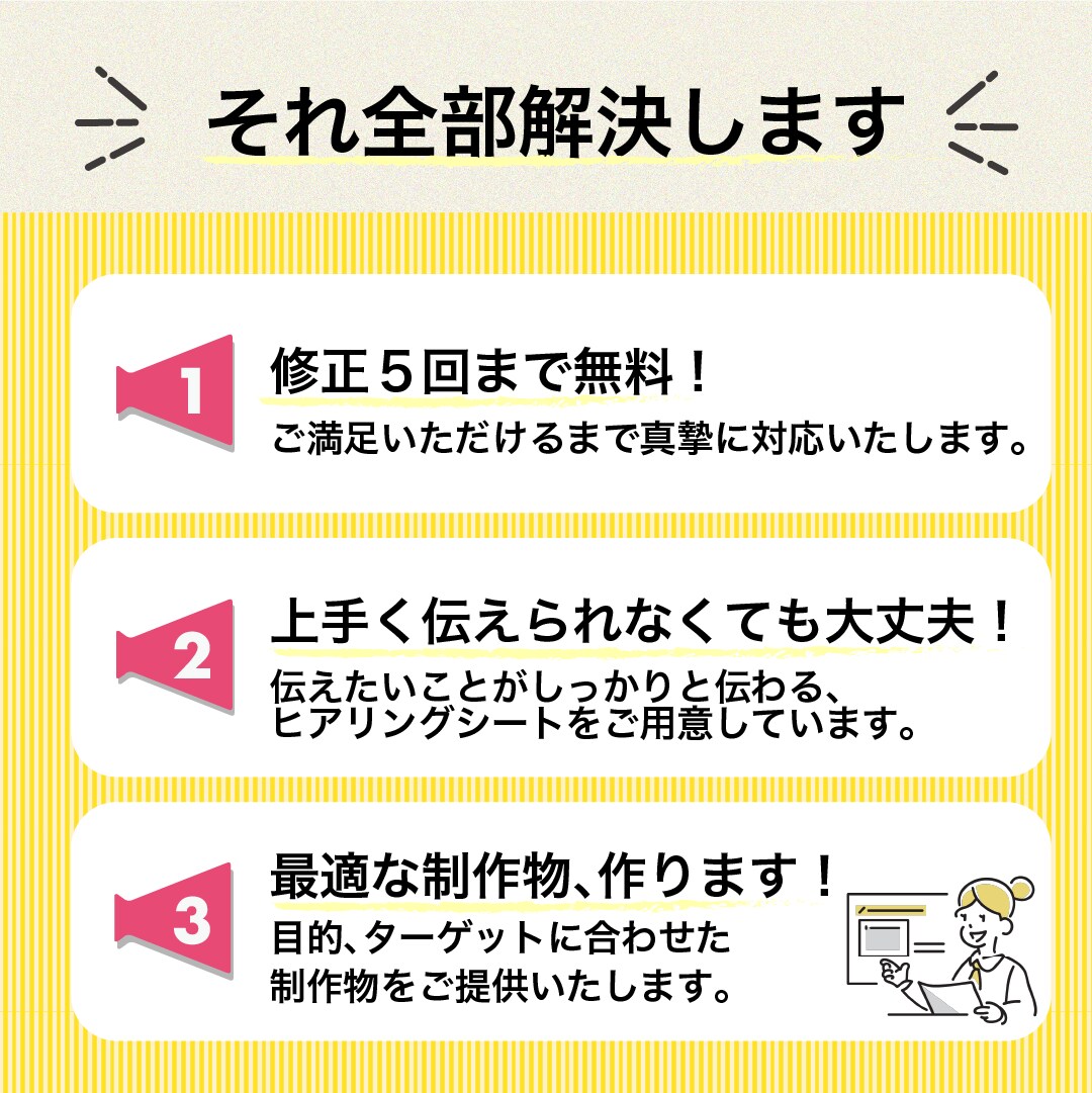 目的に沿ったバナーを低価格でお届けします 現在のバナーで成果を得られていない方ぜひご相談下さい！ イメージ3