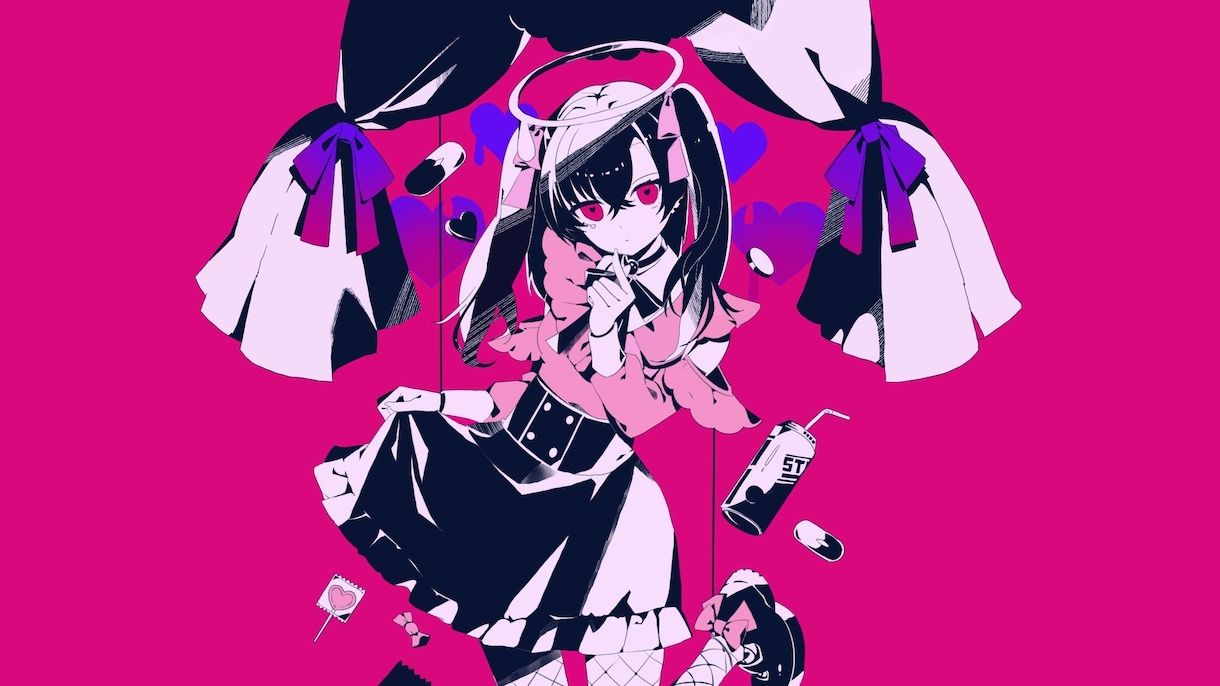 歌みた用サムネイルイラスト描きます 原曲の雰囲気そのままに、あなたのキャラクターを描きます！ イメージ1