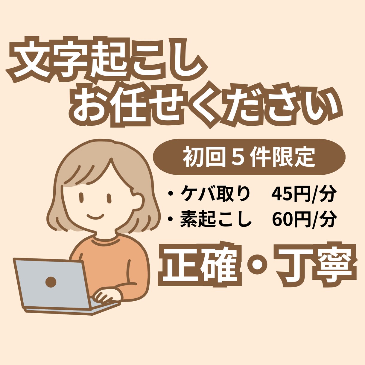 文字起こし今なら限定価格で受付ます 文字起こし、けば取りや素起こしならお任せください！！ イメージ1