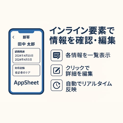 業務改善☆AppSheetでアプリを作成します 顧客管理アプリを、ノーコードツールで素早く制作いたします。 イメージ2