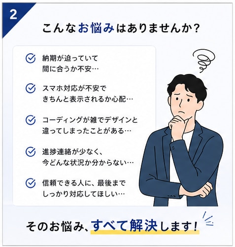 短納期で高品質なHP・LPを制作します 100件超の実績｜レスポンシブ・WordPress対応 イメージ2