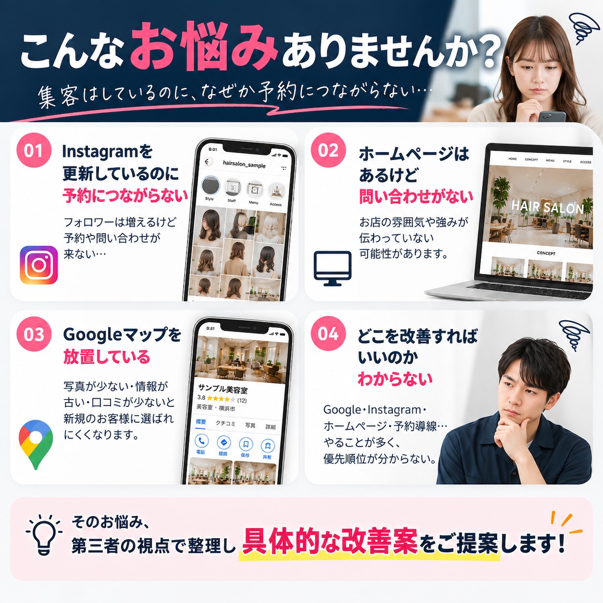 あなたのお店！集客導線をまとめて診断します Google・Instagram・HP・予約導線を改善 イメージ2