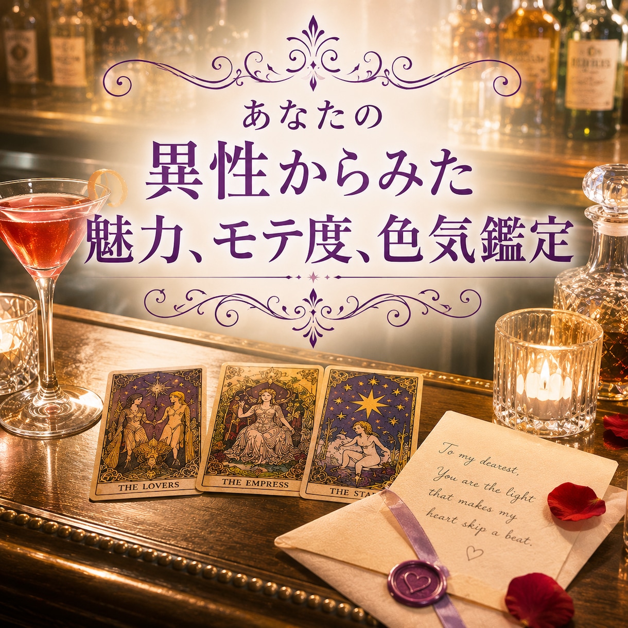 あなたの異性からみた魅力、モテ度、色気占います チャネル霊視×啓示タロット、1400文字〜2300文字くらい イメージ1