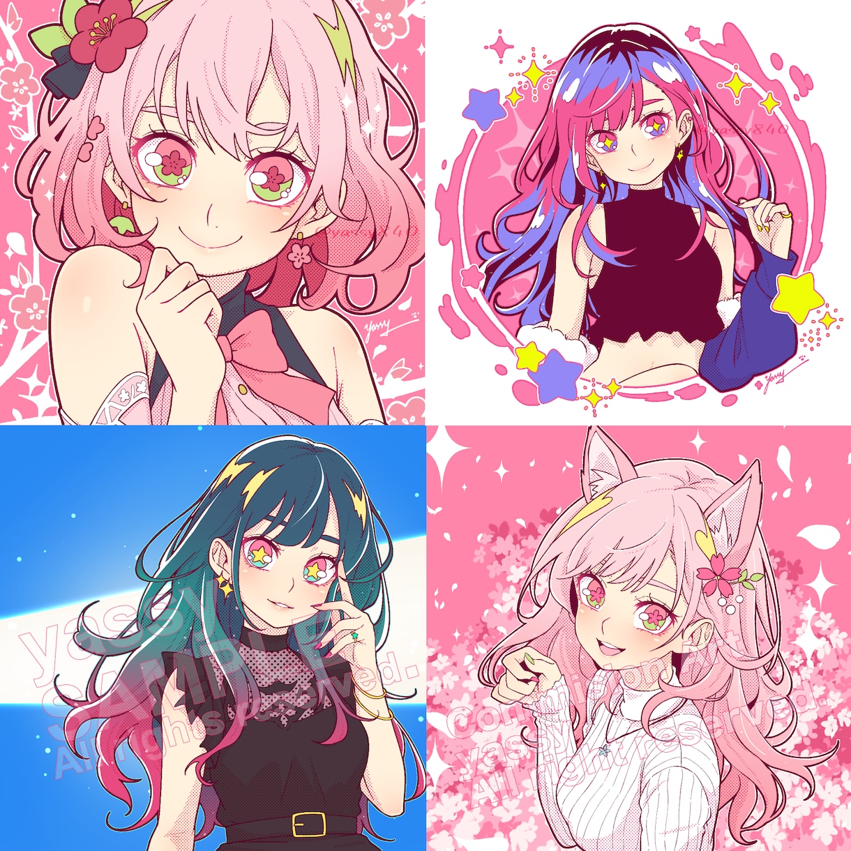 アイコン/Vtuber立ち絵/配信素材 描きます Pop&kawaiiイラストであなたの活動に彩りを✨ イメージ10