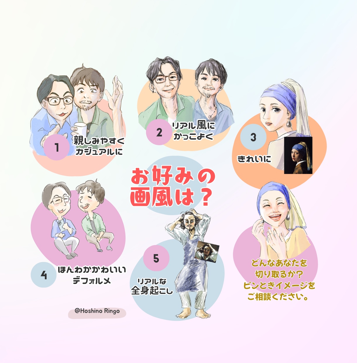 先着5名最低価格！ 手描き風の似顔絵を描きます AIでは表せないあなたらしさを形に！ イメージ2