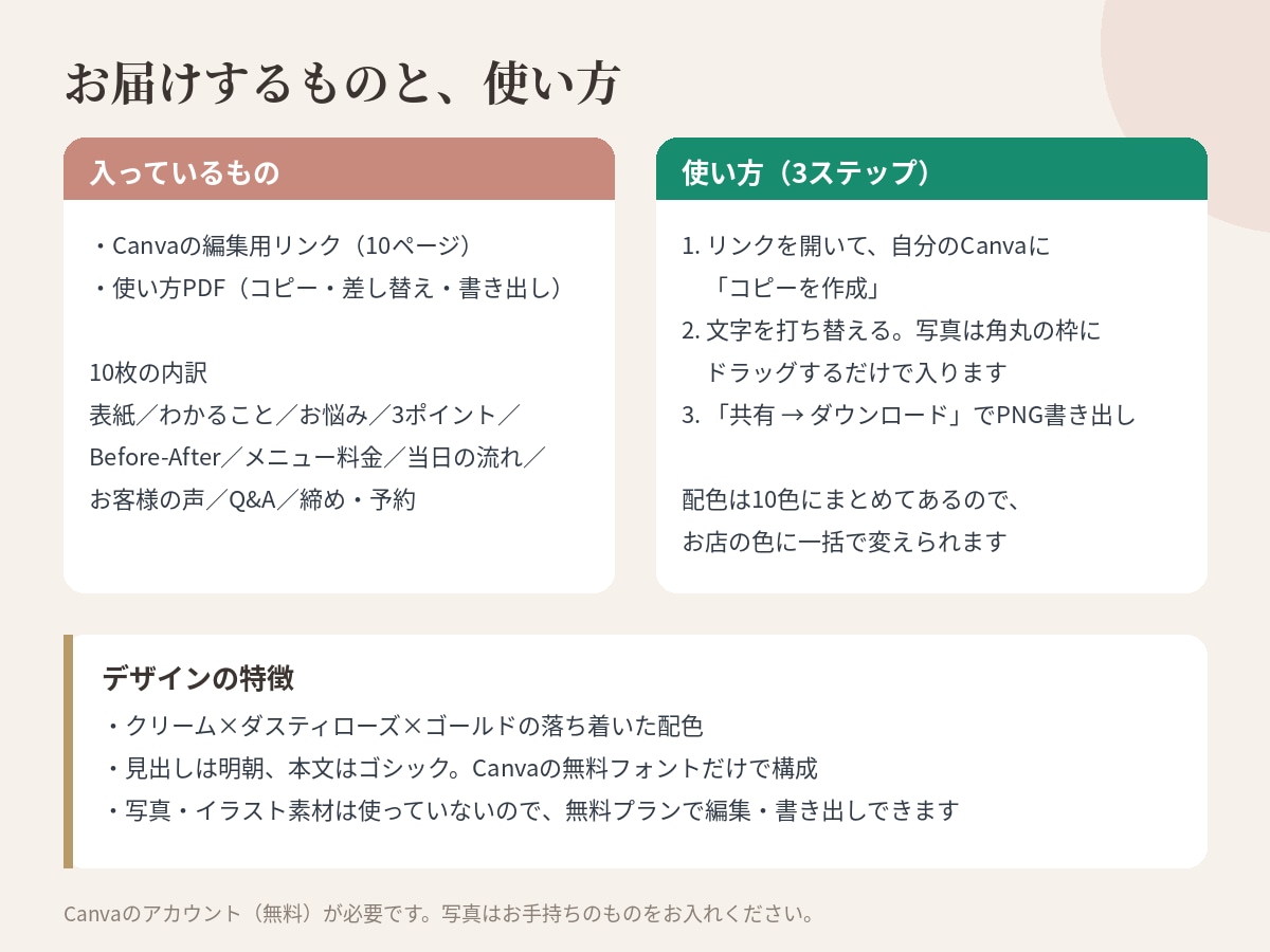サロン向けInstagram投稿テンプレ提供します Canvaでコピーして文字と写真を入れ替えるだけ／10枚 イメージ2