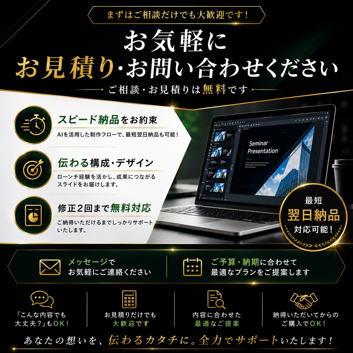 ローンチ経験者が売れるセミナースライドを作成します あなたは販売に集中。資料作成はお任せください。 イメージ7