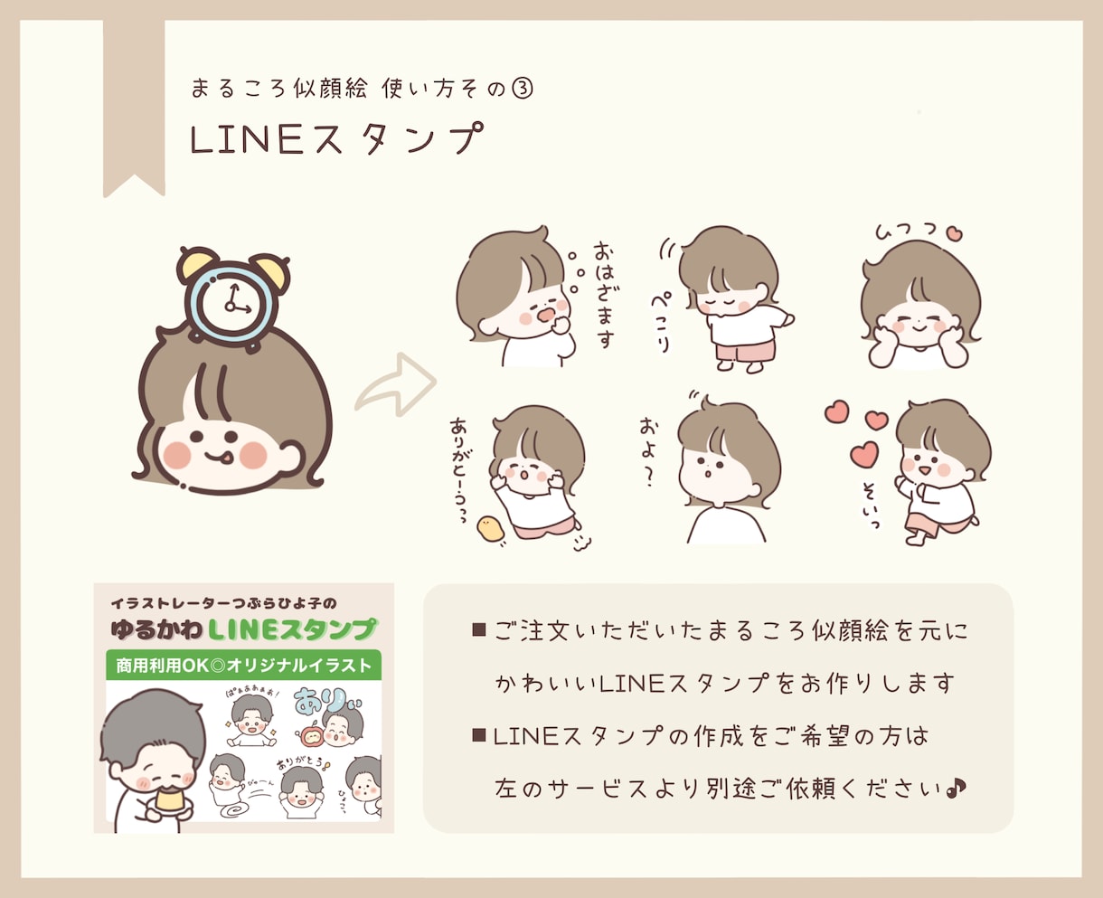 SNS,HPで使えるゆるかわアイコン似顔絵描きます 丸さがかわいいイラスト★ブログやロゴ、LINEスタンプにも イメージ5