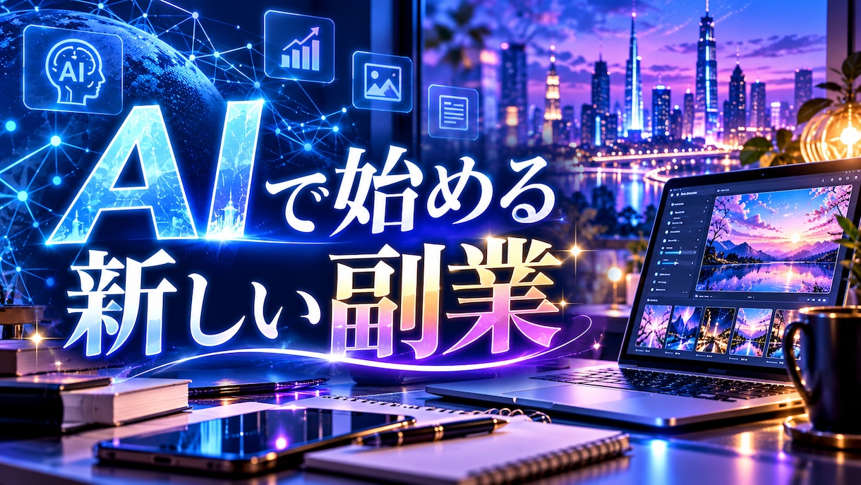 AIでブログ・SNS用サムネイルを制作しますます ブログ・SNSにも対応！文字入れ込みで制作 イメージ1