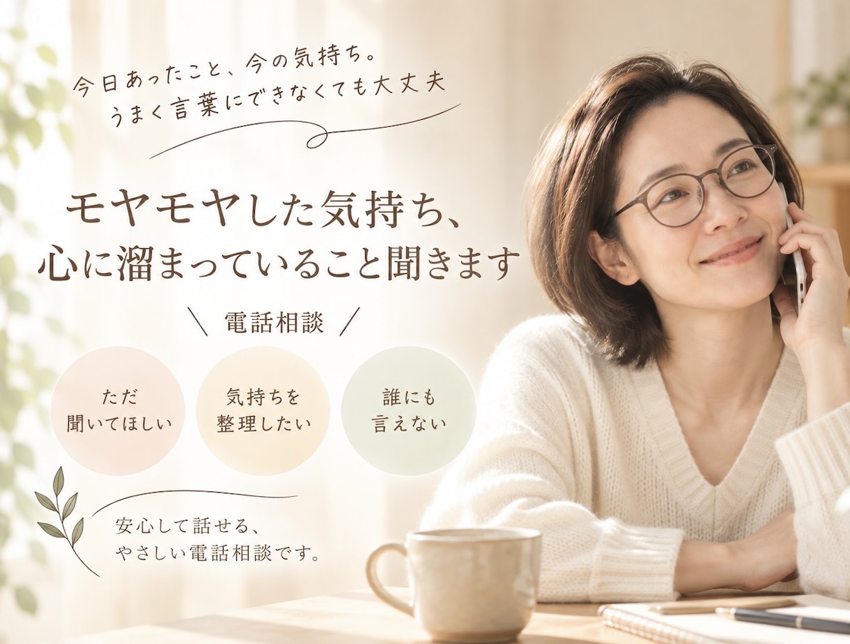 モヤモヤした気持ちを、ゆっくりお聞きします 今日あったこと、今の気持ち。うまく話せなくても大丈夫 イメージ1