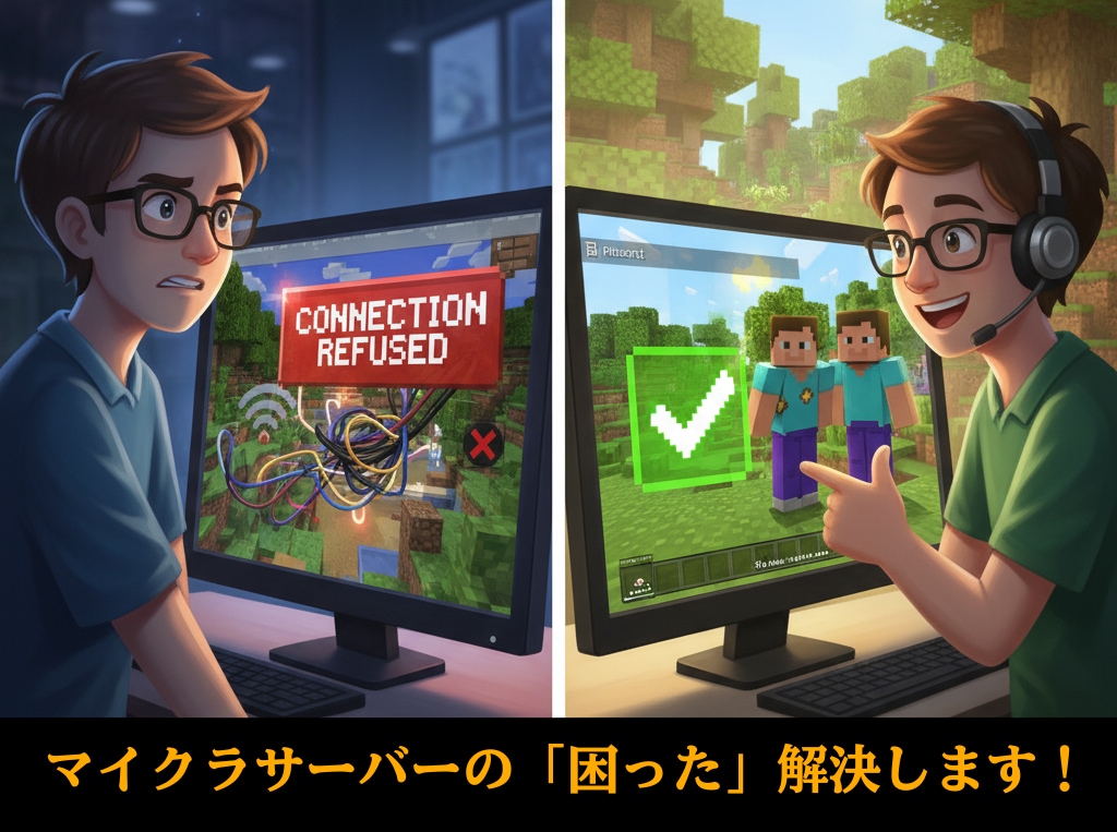 マイクラサーバーの「困った！」を解決します マイクラのポート開放から接続まで徹底サポート イメージ1