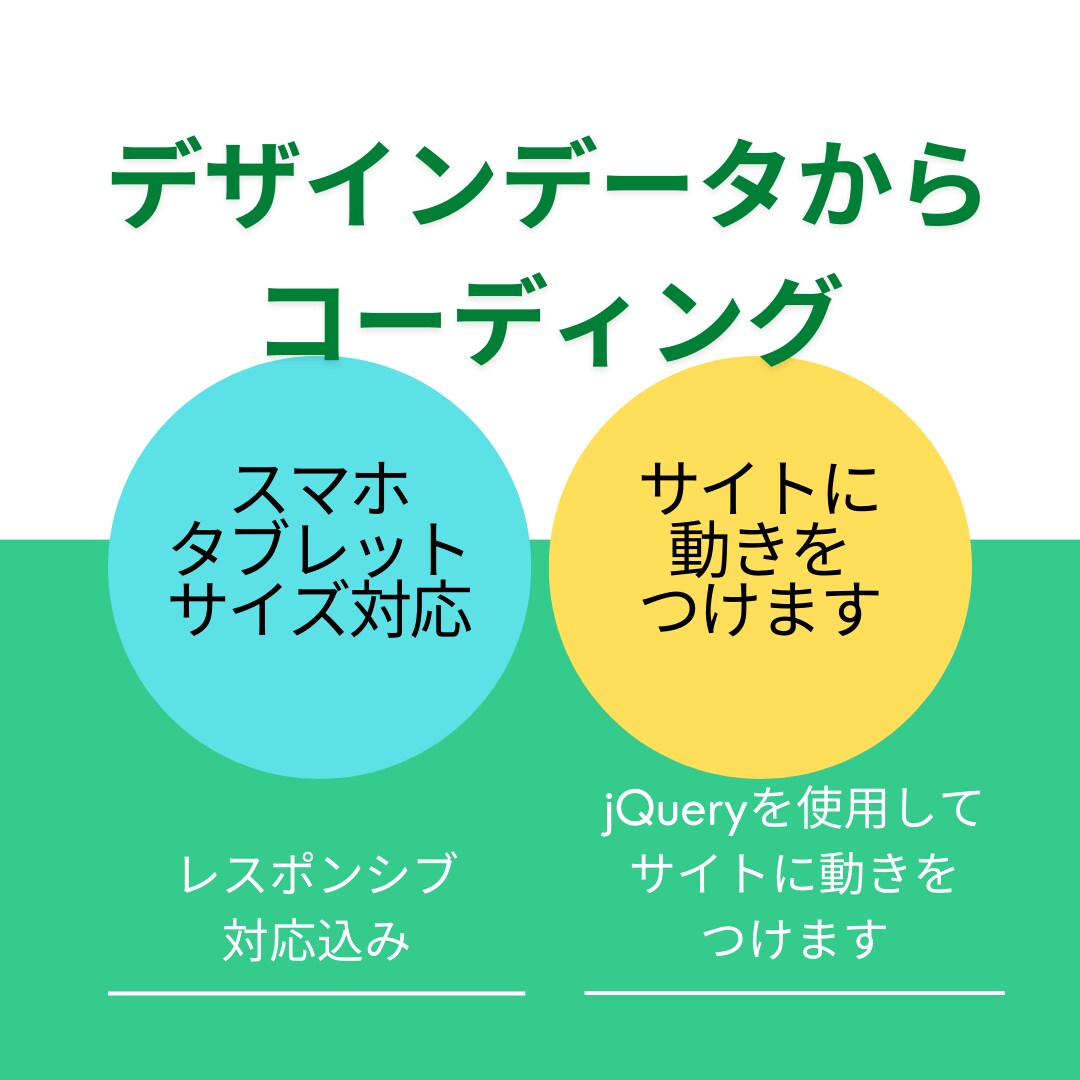 デザイン通り・正確なコーディングをします デザインはあるけど、コーディングが出来なくて困っている方へ イメージ1
