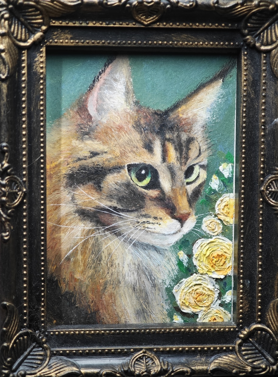 オイルパステル　原画郵送　ペット似顔絵を描きます 手書き/ハイクオリティ/動物全般/額付き無料/送料無料 イメージ2