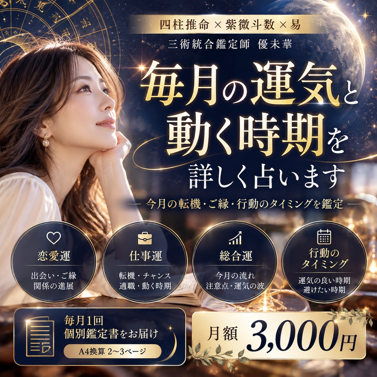 毎月の運気と動く時期を詳しく占います 四柱推命×紫微斗数×易｜今月の転機・ご縁・行動のタイミング イメージ1