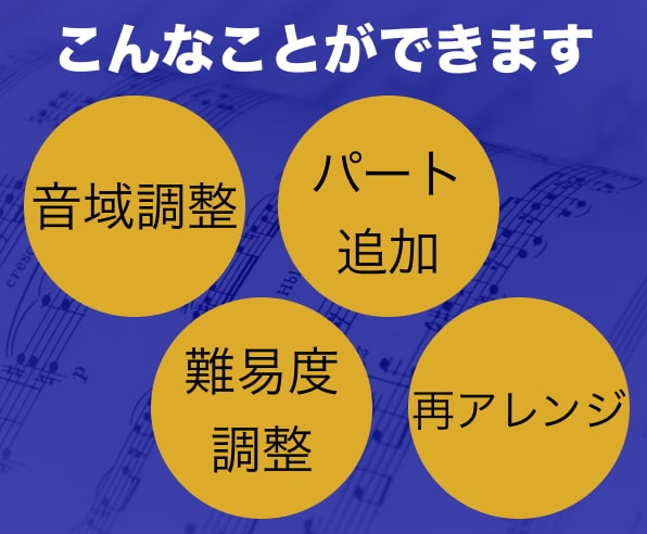 お持ちのアカペラ楽譜をバンドに合わせて調整します 【即日対応可能】音域や難易度を調整して歌いやすい楽譜に イメージ2