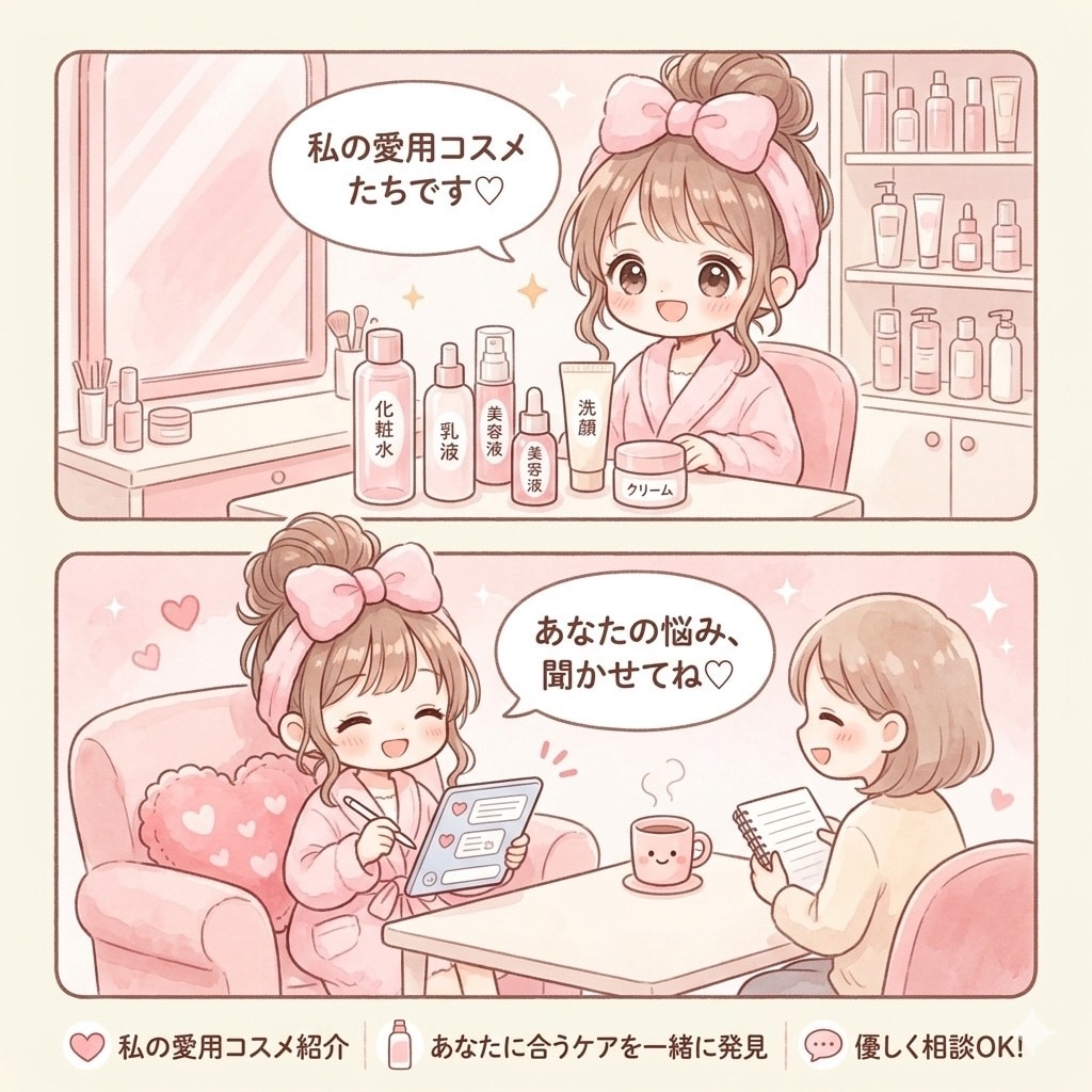 スキンケア迷子の方　あなたに合うケア見つけます 元美容部員が優しく丁寧にお悩みお聞きします イメージ2