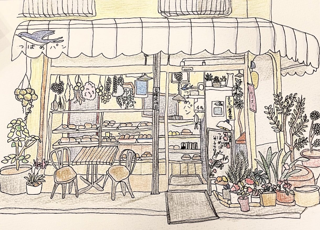 色鉛筆画　手描きの建物イラスト描きます 店舗紹介・外観/習い事教室紹介/家のイラストなど イメージ2