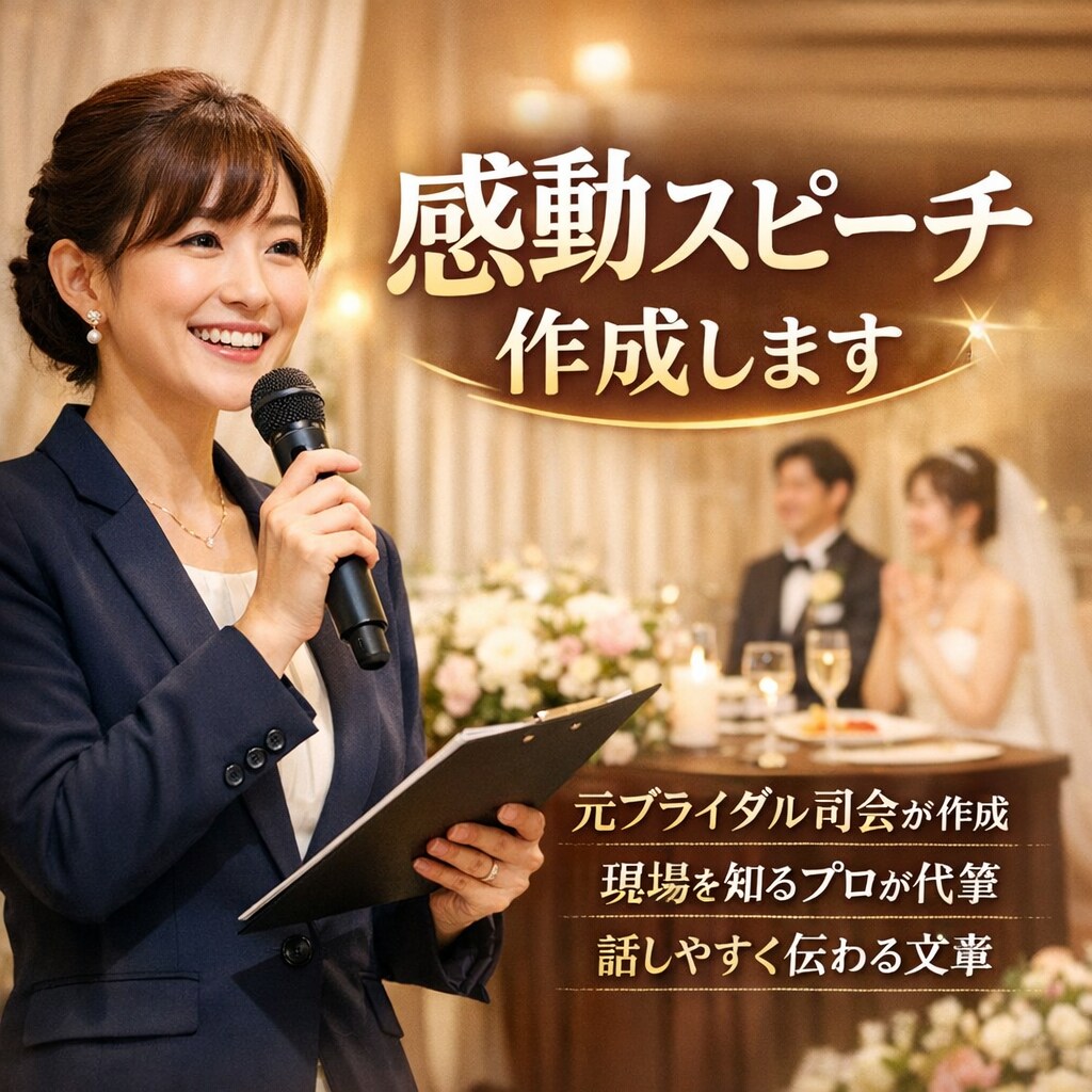 白紙OK★当日納品　結婚式関連スピーチ納品します 文章を考えるのが苦手な方！！！ぜひお任せください。 イメージ1