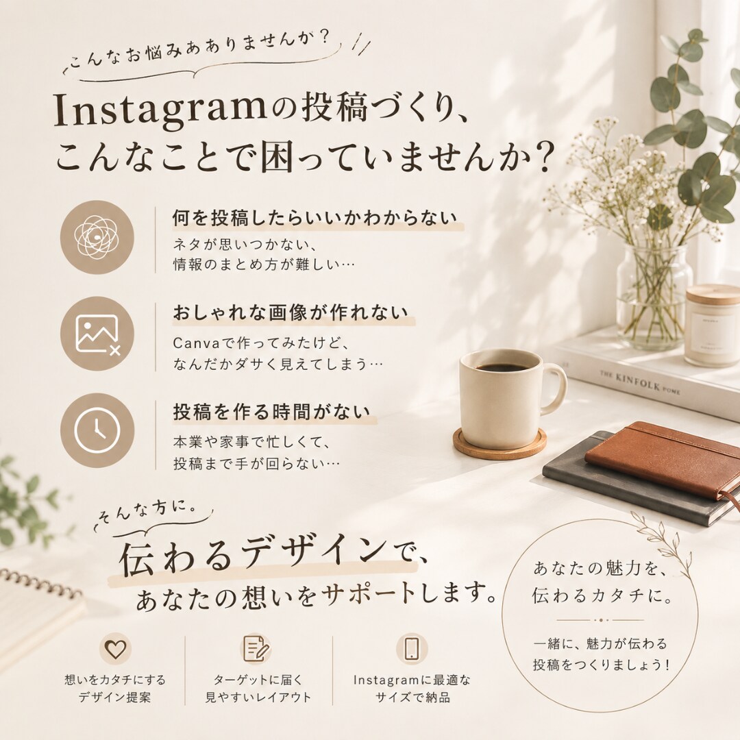 画像をCanvaでおしゃれに制作します 想いをカタチに。心を惹きつけるデザインを丁寧に制作します。 イメージ4