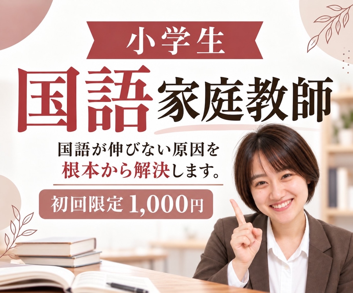 元教師現役塾講師が小学国語の家庭教師をします 国語が伸びない原因を、一人ひとりに合わせて根本から解決！！ イメージ1