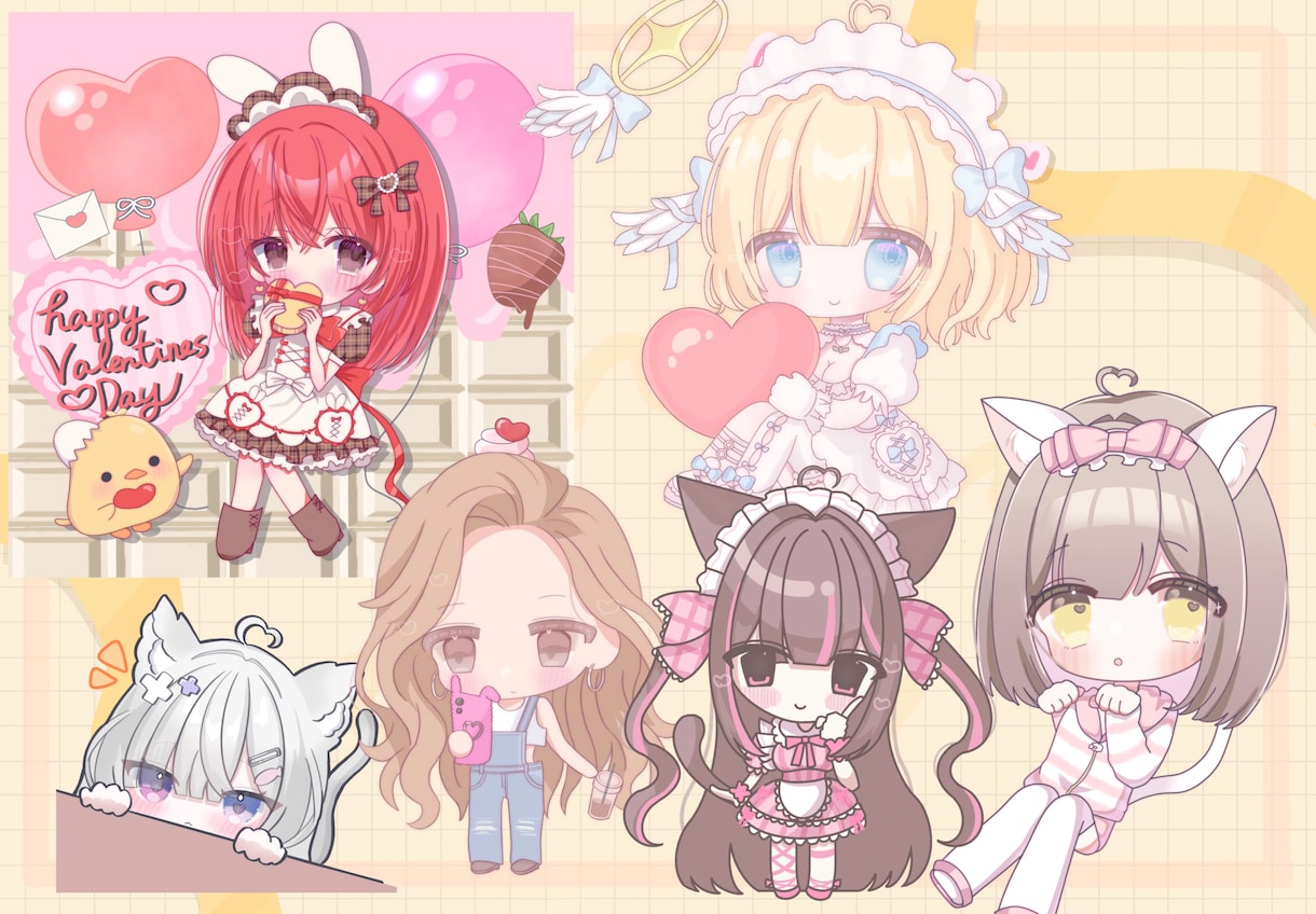 商用利用〇ふんわり可愛いミニキャラ描きます ふんわりとした可愛いミニキャラ1500円～描きます イメージ4
