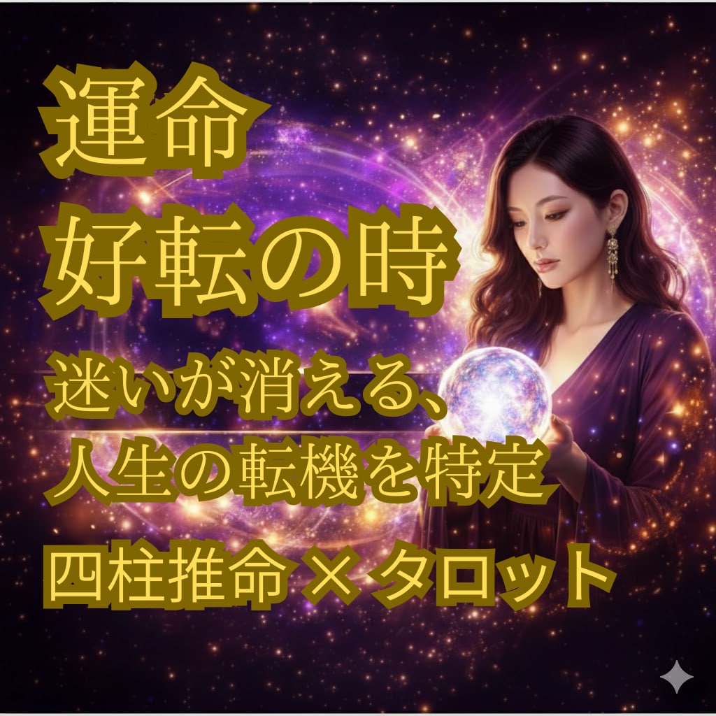 四柱推命とタロットで貴方の才能と人生の転機教えます 才能が開花する時期を特定！最強のダブル鑑定で運命を好転させる イメージ1