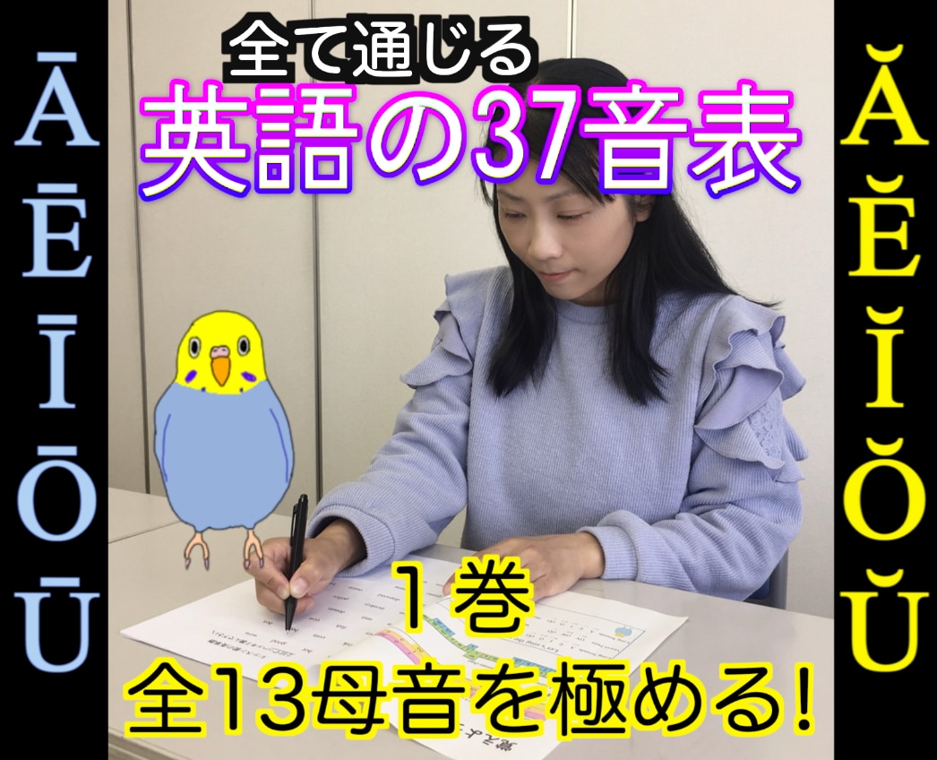 アメリカ英語の全１３母音の発音を簡単に習得させます 【①巻】全て通じる英語の37音表：フォニックス、発音の土台！ イメージ1