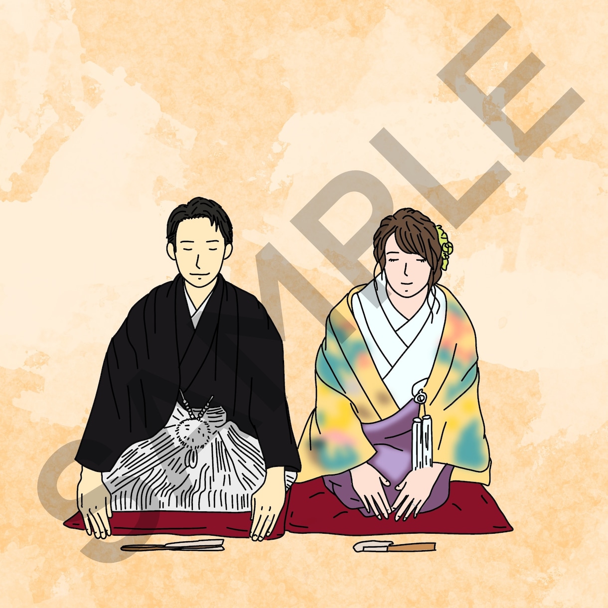 前撮り写真を元にイラストをお描き致します 幸せをカタチにしてみませんか？ イメージ3