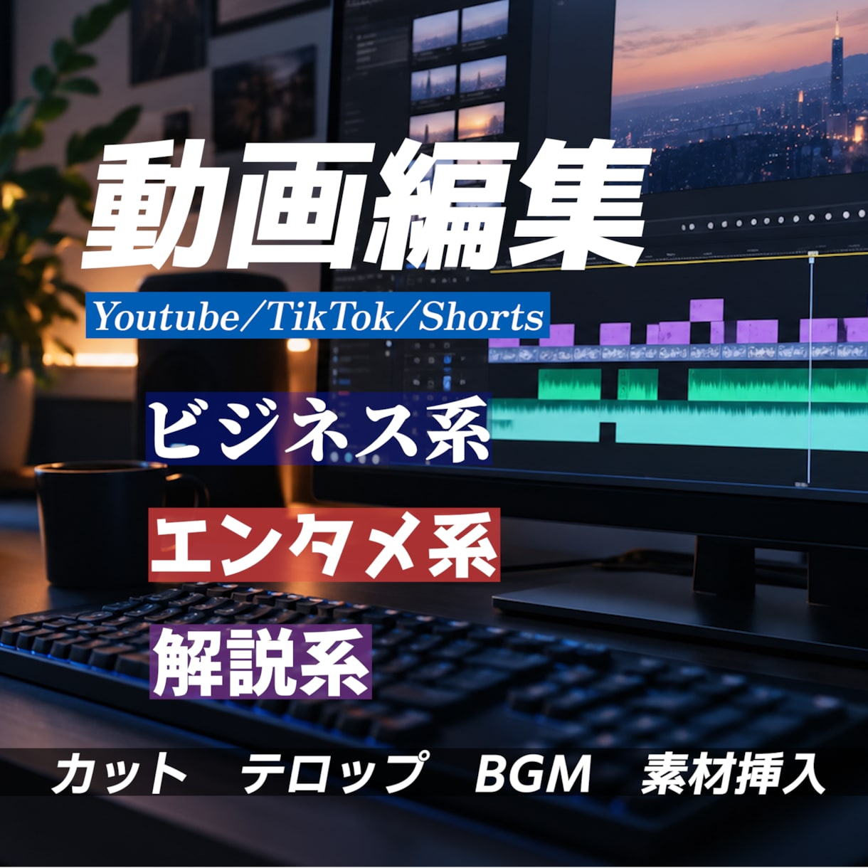 YouTubeやTikTokなどの動画編集をします ショート動画とロング動画のどちらも3000円でやります！ イメージ1