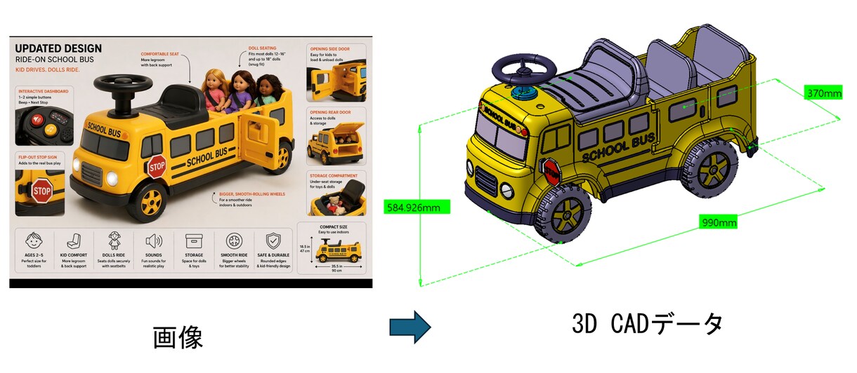 画像・スケッチから3Dモデルを作成します 3Dプリント・STEP/STL対応可能 イメージ3