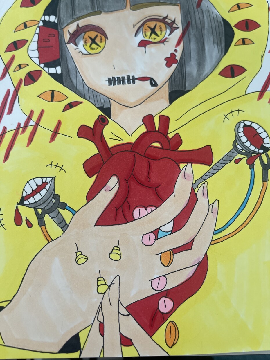 自己を表現した作品です。ます 血の雨　自己の感情を表現した作品。 イメージ3